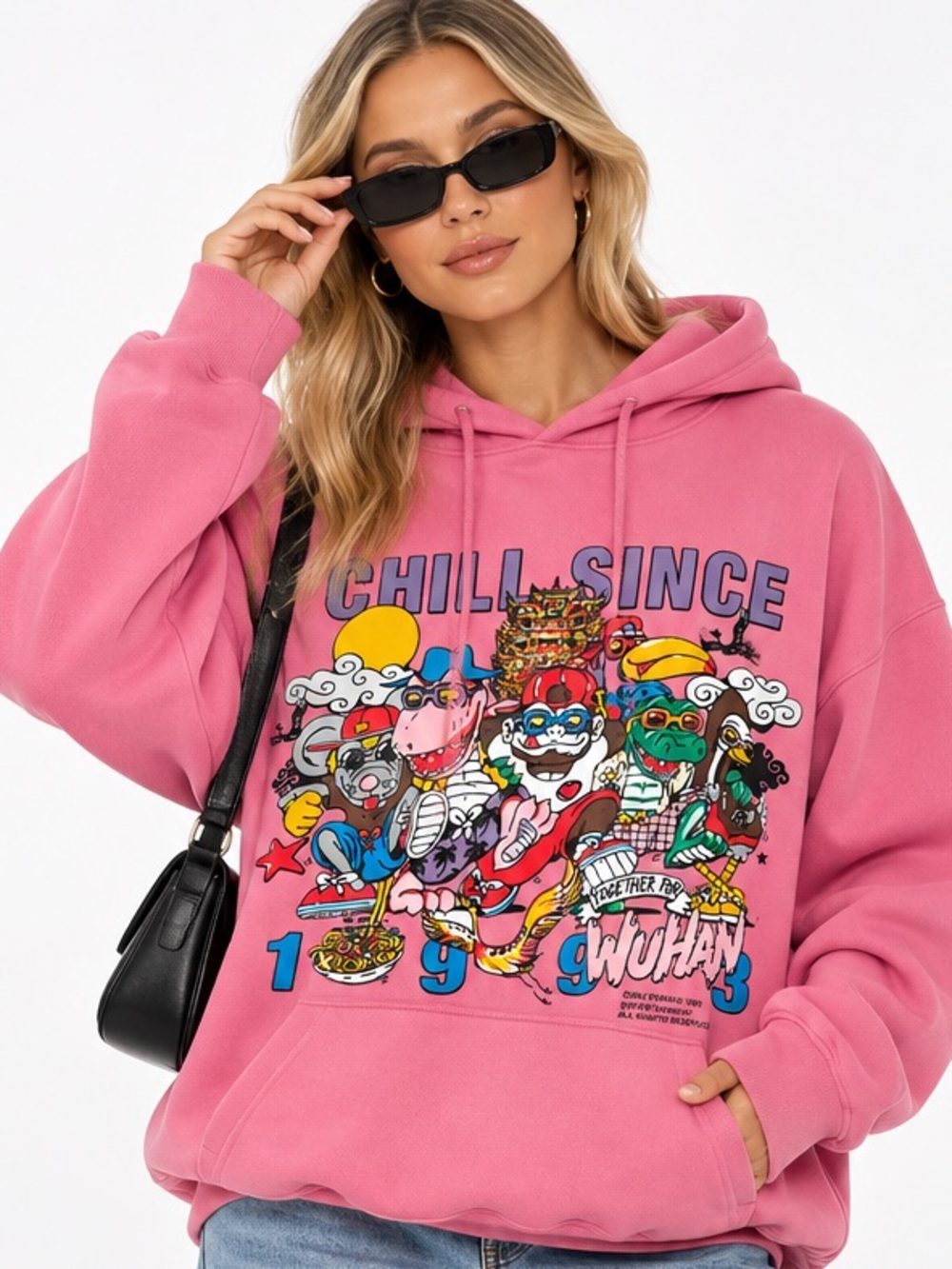 Speed Cut Year  Collection Chill Since 1993 Pink Graphic Hoodie Oversized wuhan